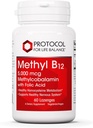 Protocol Methyl B12 5,000mcg - Vitamin B12 for Homocysteine Metabolism* - Supports Brain Health & Healthy Nervous System* - Kosher, Halal & Vegan - 60 Lozenges