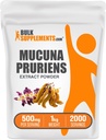 BulkSupplements.com Mucuna Pruriens Extract Powder - Mucuna Pruriens Supplements, Herbal Supplement - Vegan & Gluten Free, 500mg per Serving, 1kg (2.2 lbs) (Pack of 1)