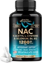 NAC Supplement | Selenium | B6 | B12 - Antioxidant, Immune Support - N Acetyl Cysteine 600 mg per Capsule, 1200 mg per Serving - Made in USA - Non-GMO, Gluten-Free, Vegan - 120 caps, 2 Month Supply