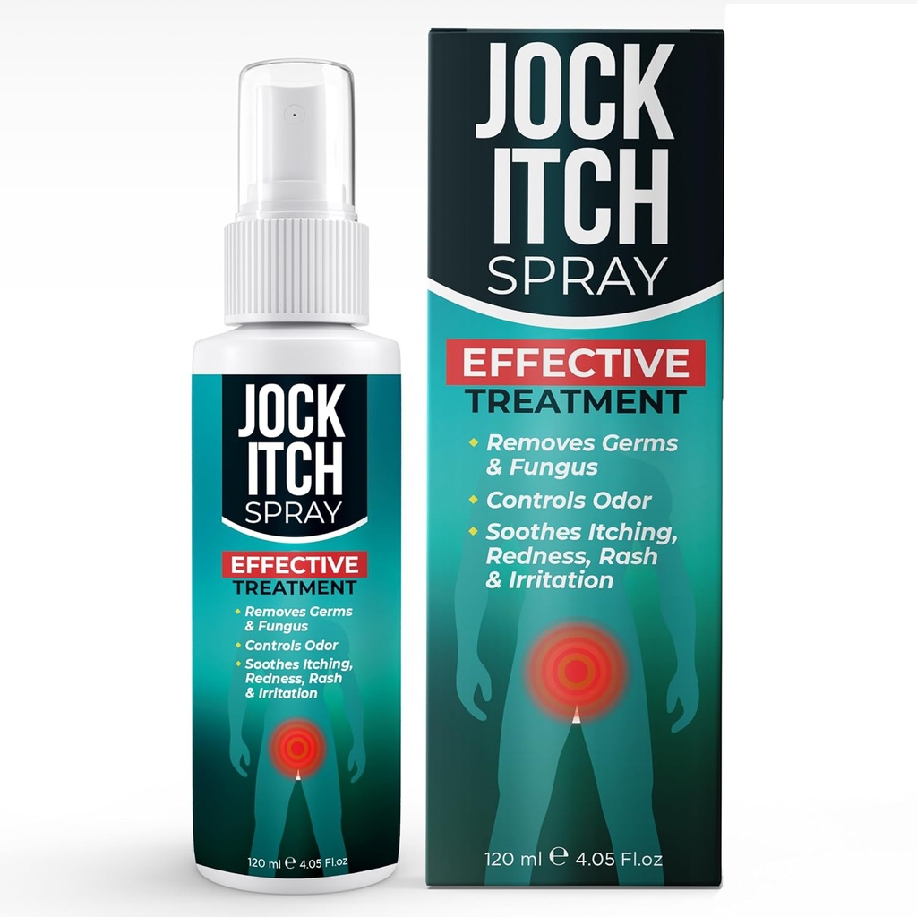 Jock Itch Spray | Antifungal Spray for Jock Itch | Soothes Itchy, Irritated Skin in Groin & Inner Thighs | Targets Ringworm & Intertrigo | Fast Absorption & Deep Penetration Relief