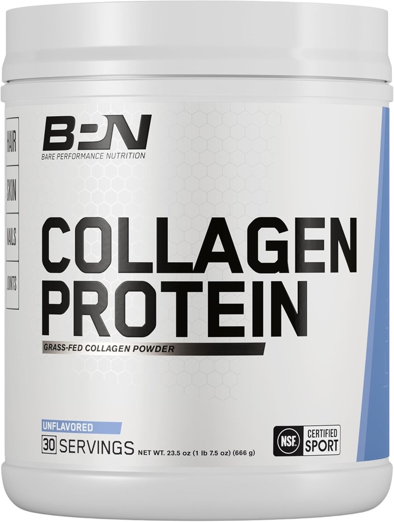 BARE PERFORMANCE NUTRITION, BPN Collagen Protein, Grass-Fed Bovine Collagen Peptides, Unflavored
