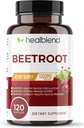 Healbend Organic Beet Root Capsules 1300mg - Nitric Oxide Booster Beets Support Healthy Blood Pressure, Heart Health, Circulation Superfood - 120 Count