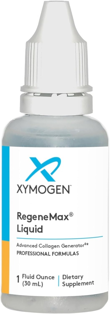 XYMOGEN RegeneMax Liquid - Advanced Collagen Generator - Choline-Stabilized Orthosilicic Acid - Supports Healthy Bone Mineral Density, Reduces Wrinkles, Strengthens Hair + Nails (1 fl oz)