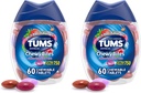 TUMS Chewy Bites Antacid Tablets for Chewable Heartburn Relief and Acid Indigestion Relief, Assorted Berries - 60 Count (Pack of 2)