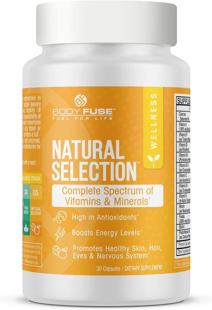 Natural Selection Multi-Vitamin | Immune Support & Antioxidant Cell Protection | Gelcap 30 Servings