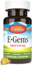 Carlson E-Gems 200 IU (134 mg), Natural-Source Vitamin E, Optimal Wellness, 90 Soft Gels