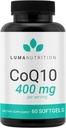 Luma Nutrition CoQ10 400mg Softgels - High-Absorption Coenzyme Q10 - Co Q-10 200mg / 400mg Per Serving - Heart Health - 60 Liquid Softgels