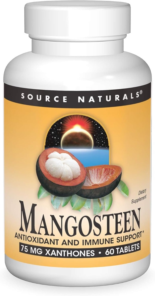 Source Naturals Mangosteen, Antioxidant and Immune Support*, 75 mg Xanthones - 60 Tablets
