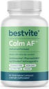 Calm AF (Advanced Formula) (60 Veggie Caps) - Clinically Studied Shoden Ashwagandha, Suntheanine L Theanine, PharmaGABA - No Stearates - Vegan - Non GMO - Gluten Free - Ashwagandha & GABA Supplements