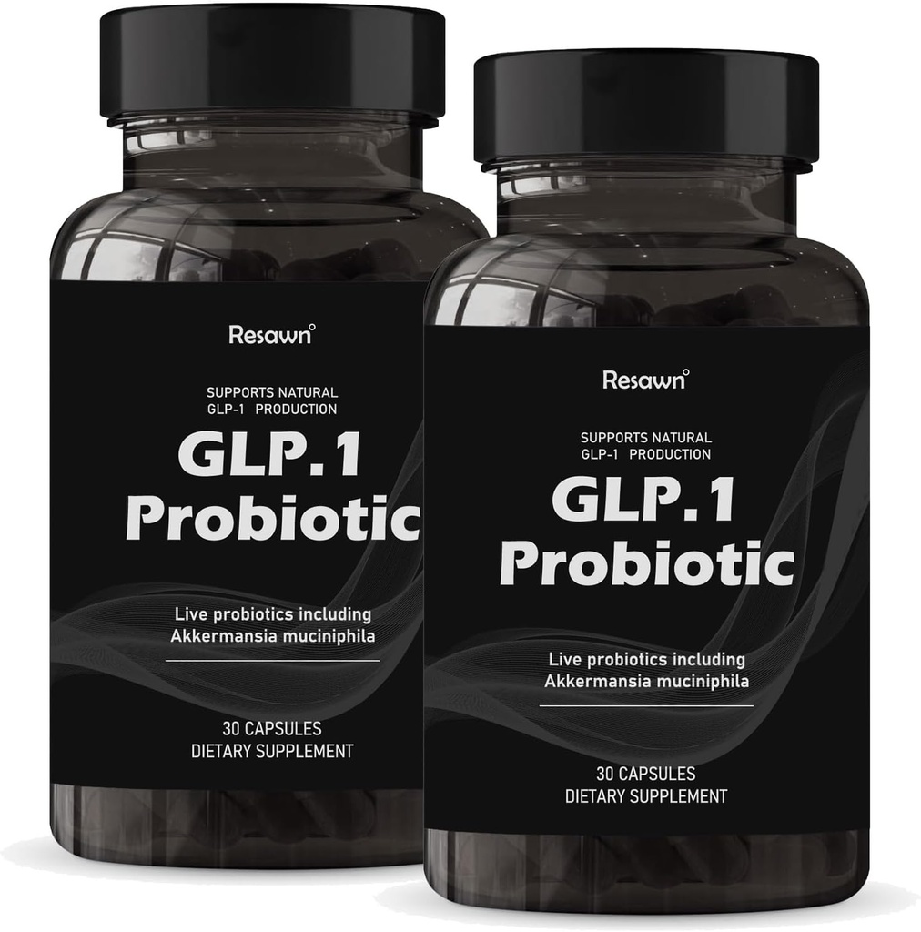 GLP-1 Probiotic 30 Capsules - 500M AFU Multi-Strain Probiotic + Prebiotic, Naturally Support GLP-1 Production & Curb Appetite, Delayed Release, Third-Party Tested, for Men & Women (2pack)