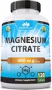 Magnesium Citrate 400 mg per Serving – 120 Tablets, Vegan, Non-GMO