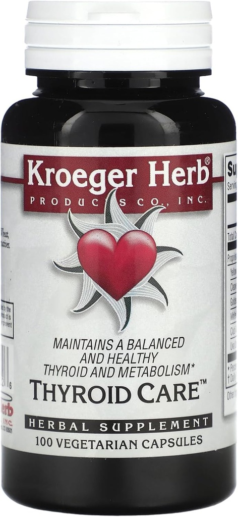 Kroeger Herb Thyroid Care Capsules, 100 Count