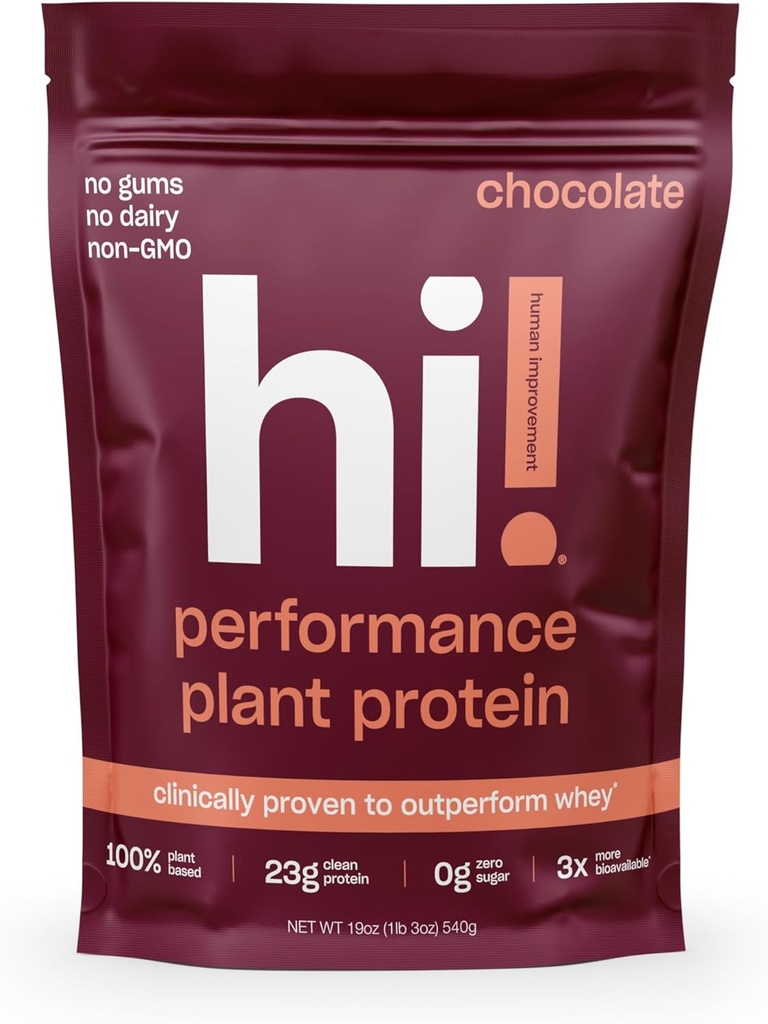 Performance Plant Protein Powder | 3x Better Amino Acid Absorption | Dairy Free Protein Powder & BCAAs | Digestive Enzymes for Easy Digestion | 23g Protein, 140 Calories per Serving (Chocolate)