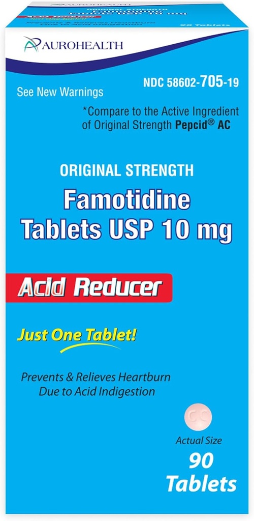Famotidine 10mg Tablet, 90 Count (Compare to Pepcid AC)