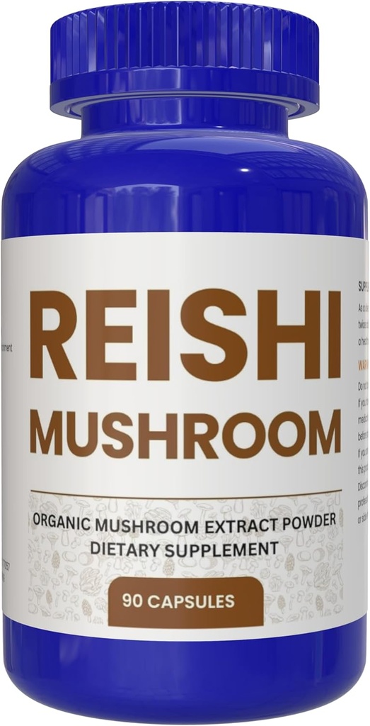 Reishi Mushroom 90 Capsules, Potent Mushroom Supplement for Immune System Support and Defense by Double Wood, Heart Health, Quality Sleep (100% Organic, Vegan, Non-GMO)