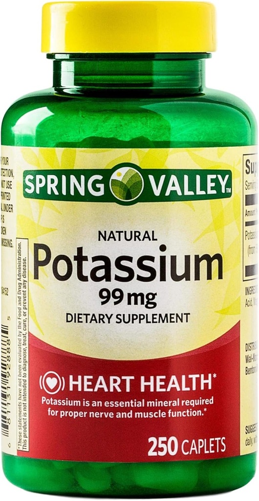 Potassium Caplets for Heart, Nerve & Muscle Function