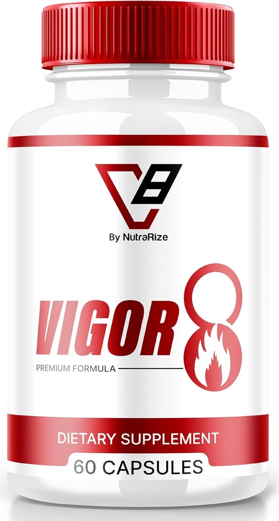 NutraRize Vigor 8 for Men, Vigor 8 Pills Male Enhancing Formula, Vigor Eight Supplement Capsules Test Boost, Vigor8 Stamina Booster Reviews Horny Goat Weed Tongkat Ali (60 Capsules)