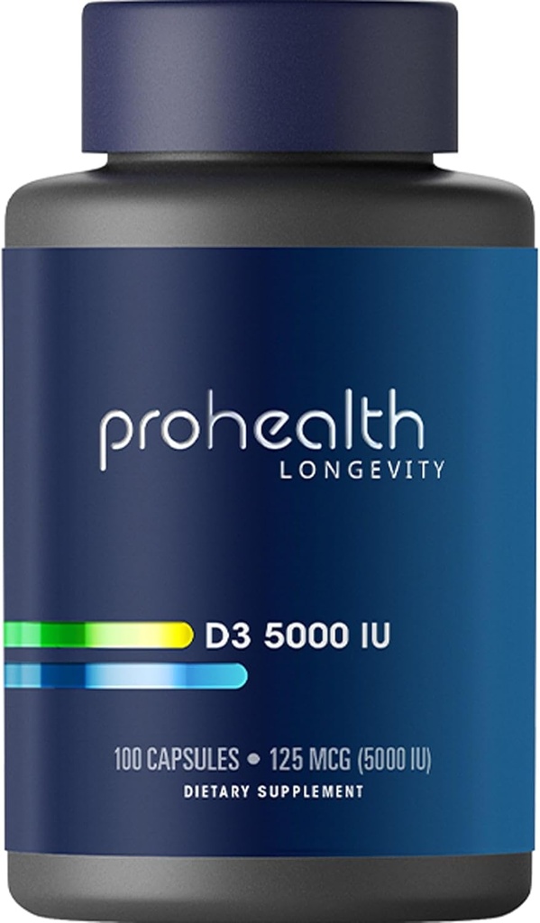 ProHealth Vitamin D3 5000 IU (5000 IU, 100 Capsules)