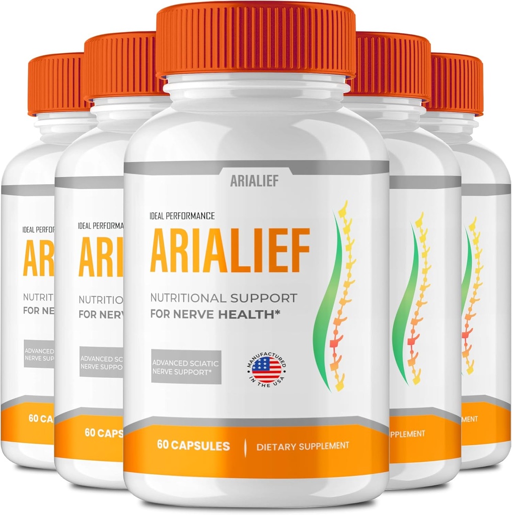 Arialief Capsules for Neuropathy, Arialief for Neuropathy, Arialief primepalm for Neuropathy & Sciatica, Arialief Primepalm Supplement Pills, Arialief Vitamin Reviews (5 Pack)