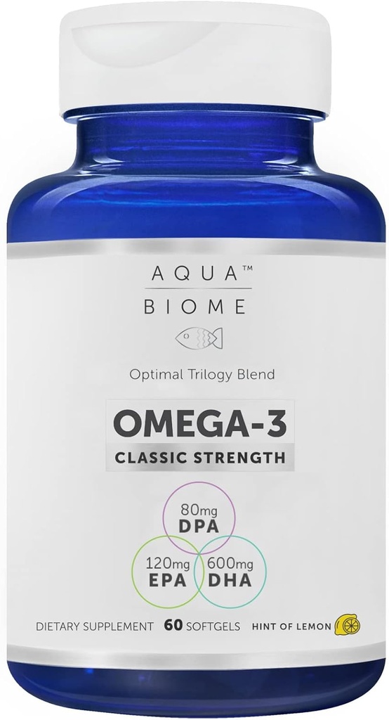 Enzymedica High Potency Fish Oil, EPA DHA Omega 3 Supplement 1 Month Supply | Organic Fish Oil Burpless Omega 3 Fatty Acid Supplements Omega 3 Fish Oil, 60 Softgels