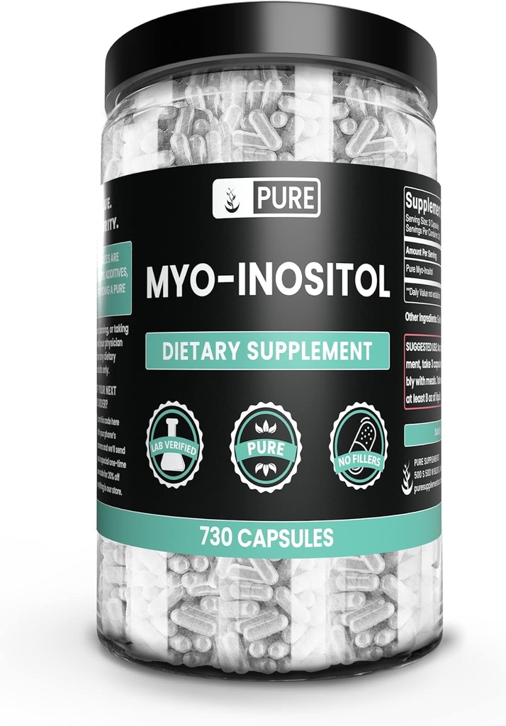 Pure Original Ingredients Myo-Inositol (730 Capsules) No Magnesium Or Rice Fillers, Always Pure, Lab Verified
