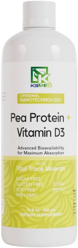 Nanonutrition Pea Protein + Vitamin D3 | Liposomal Nanotechnology | 100% Natural Ingredients | 16 Fl. Oz. | 32 Servings