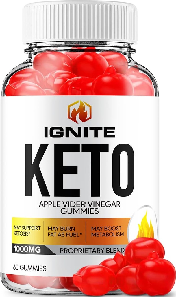 Ignite Keto ACV Gummies - Advanced Formula Ignite Keto Plus ACV Gummies Apple Cider Vinegar Ignite ACV Dietary Supplement Men Women (60 Gummies)