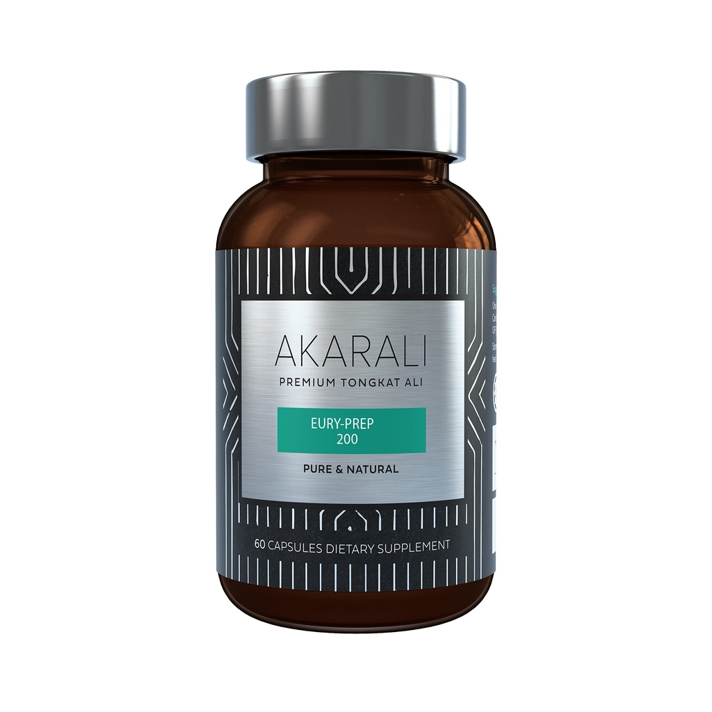 AKARALI Tongkat Ali Longjack 200:1 for Men, Highly Concentrated 1.5% Eurycomanone US Patented Physta® Root Extract, 3rd Party Tested, Supports Strength, Energy and Performance (60 Count)