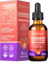 Magnesium Glycinate Liquid Drops with Magnesium Citrate & Taurate, L-Theanine, Vitamin D3, B6 - Supports Calm, Sleep, Muscle Relaxation, Leg Cramps & Energy, Sugar-Free Strawberry Flavor, 50mL