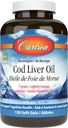 Carlson - Cod Liver Oil Gems, 460 mg Omega-3s + Vitamins A & D3, Wild-Caught Norwegian Arctic Cod-Liver Oil, Sustainably Sourced Nordic Fish Oil Capsules, Lemon, 150 Soft Gels