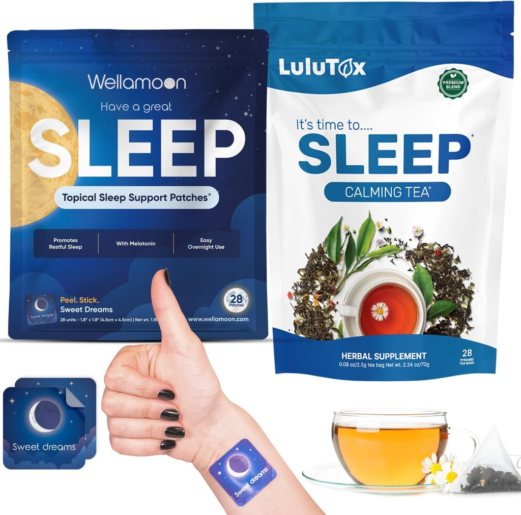 Wellamoon Sleep Patches & Lulutox Sleep Tea Bundle (28 Patches & 28 Servings)