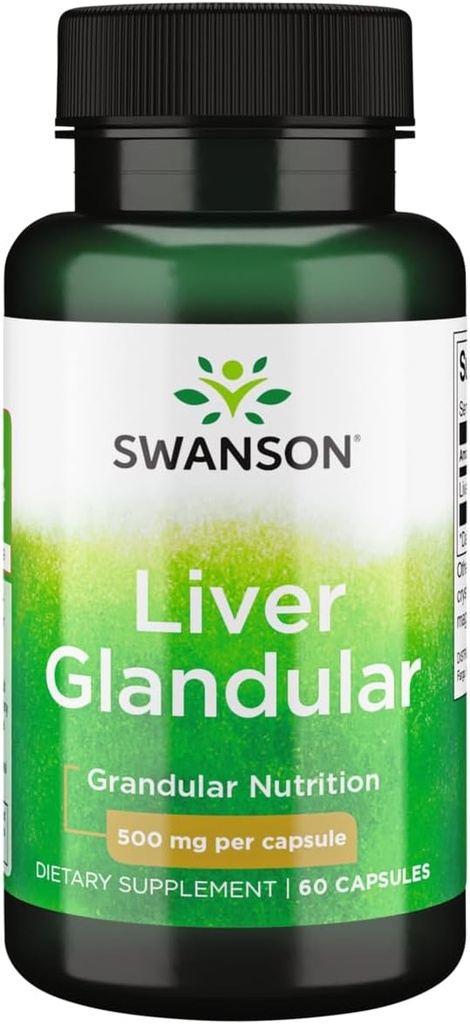 Swanson Liver Glandular 500 Milligrams 60 Capsules