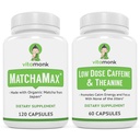 VitaMonk Energy & Focus Bundle: MatchaMax Organic Japanese Matcha Capsules Low Dose Caffeine and Theanine