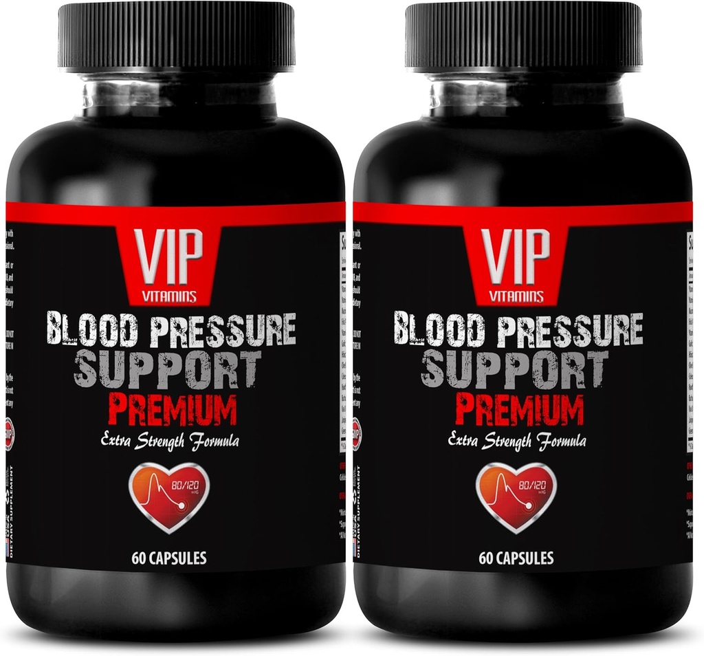 VIP VITAMINS Olive Leaf Extract Super Strength - Blood Pressure Support - Eat More Fruit (2 Bottles - 120 Capsules)