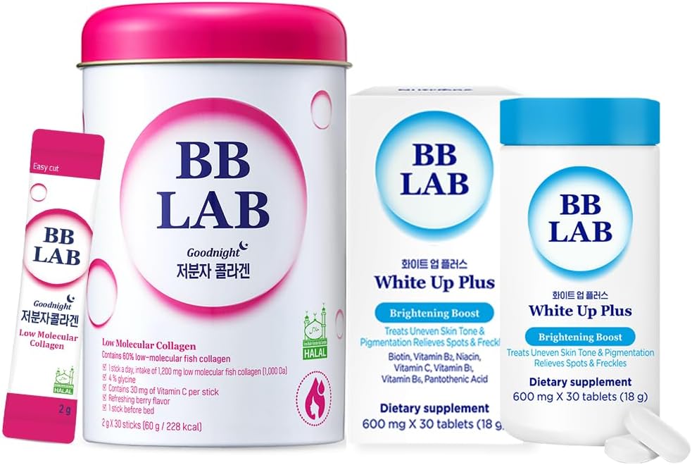 [Dull Skin Management SET] Good Night Collagen, White Up Plus, Korean Collagen, Fish Collagen, Vitamin C, Fast Absorption, Fruit Flavored, Glutathione Pills , L-Cystine, for Antioxidant&Dark Spots,Dul