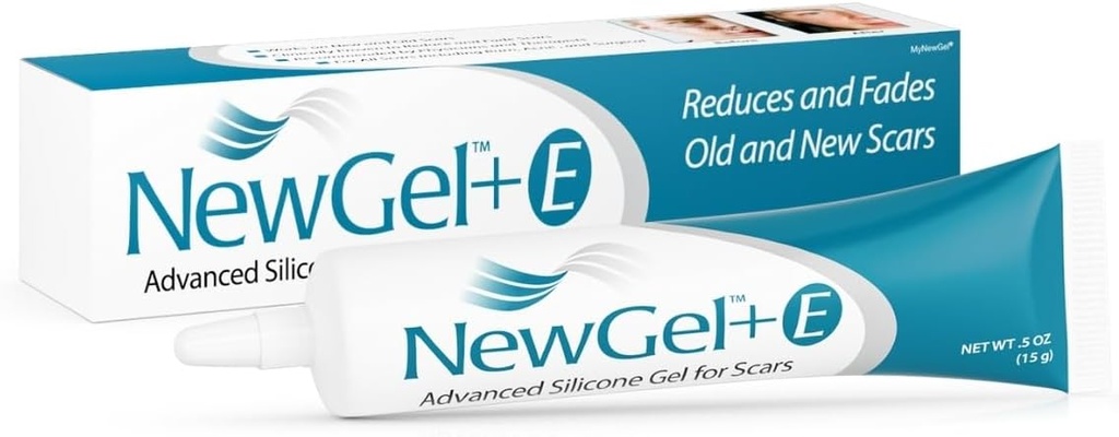 Advanced High-Potency Silicone Scar Gel with Vitamin E for Old, New Scars, Surgery, Keloids, Burns, and Facial Blemish Scars, NewGel Plus by MyNewGel (15 Grams) - 0.50 oz