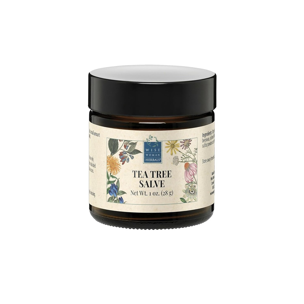Wise Woman Herbals - Tea Tree Salve - 1 Oz - Promotes Normal Healthy Skin, Helps Aid Dry Itchy Skin and Irritation on Toenails, Fingernails, and Body