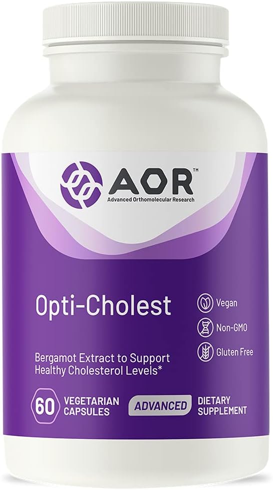 AOR, Opti-Cholest, Natural Bergamot Supplement for the Maintenance of Healthy Cholesterol and Heart Health, Vegan, 60 capsules (30 servings)