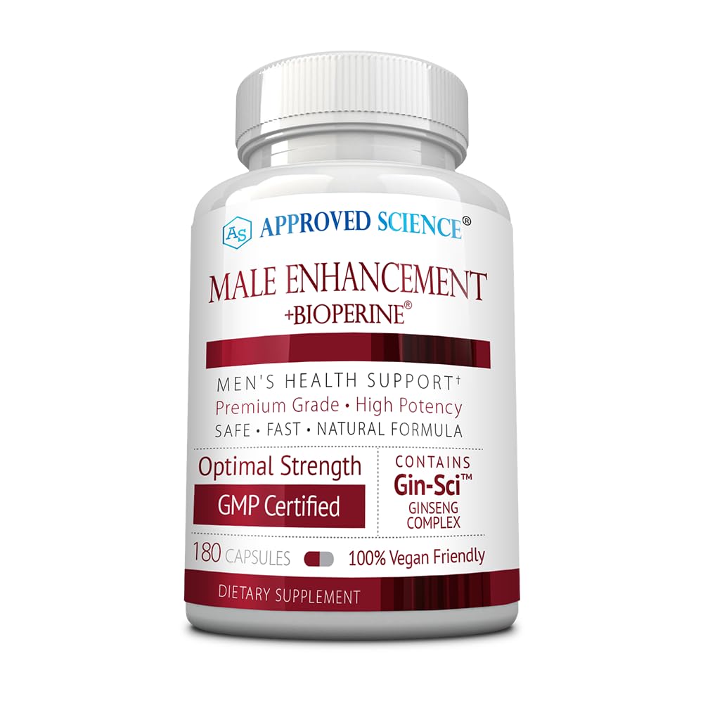 Approved Science® Male Enhancement - Boost Performance and Increase Drive - 180 Vegan Friendly Capsules (1 Bottle)