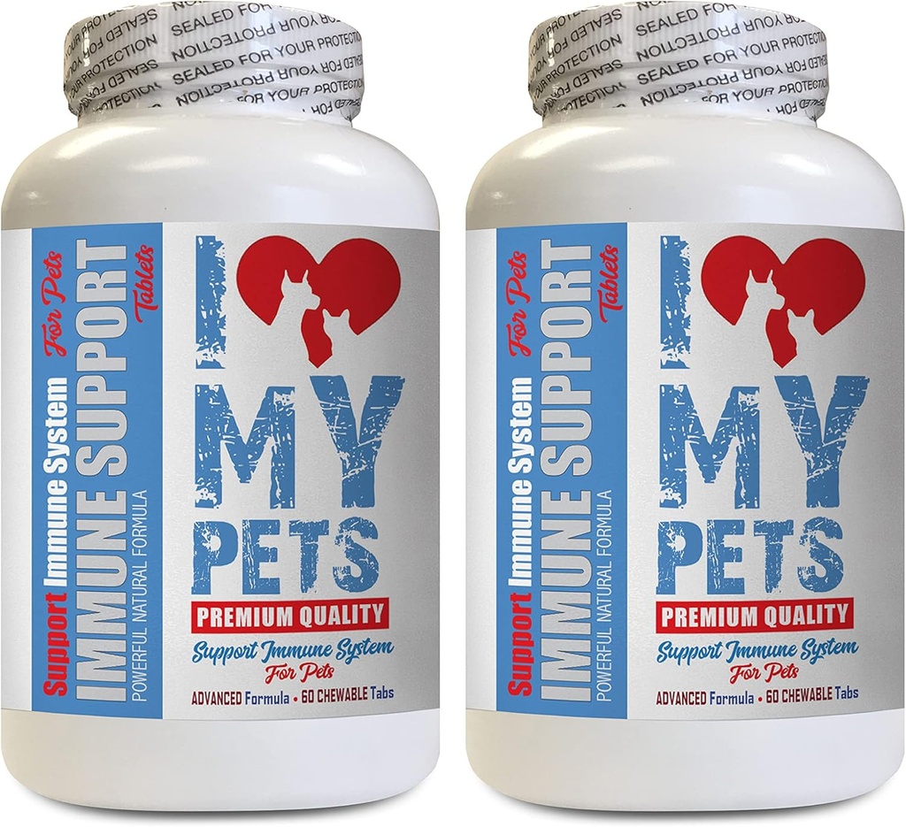 I LOVE MY PETS LLC Dog Immune System Booster - PET Immune Support - Dogs and Cats - Booster - Healthy - Selenium for Dogs - 120 Treats (2 Bottles)