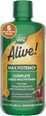 Nature's Way Alive! Max Potency Complete Liquid Multivitamin for Women and Men with Antioxidant Beta Carotene, Vitamins C & E and Food-Based Blends, Citrus Flavored, 30.4 Fl Oz