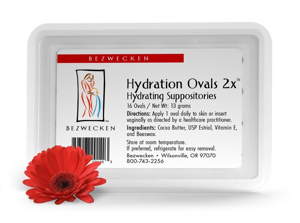 Bezwecken – Hydration Ovals 2x – 16 Extra Strength Oval Suppositories - Professionally Formulated to Alleviate Vaginal Dryness in Menopausal Women - Safe & Natural