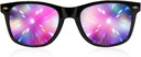 GloFX Ultimate Diffraction Glasses - Black - 3D Prism Effect EDM Rainbow,Black,