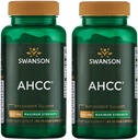 Swanson Maximum Strength AHCC - Promoting Advanced Immune Support - Natural Supplement Aiding NK Cells & Liver Support - (60 Veggie Capsules, 500mg Each) (2 Pack)