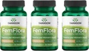 Swanson FemFlora - Feminine Probiotic Supplement Supporting Flora of The Mouth, GI Tract, and Vagina - Probiotics for Women with 9 Billion CFU Per Capsule - (60 Capsules) (3 Pack)