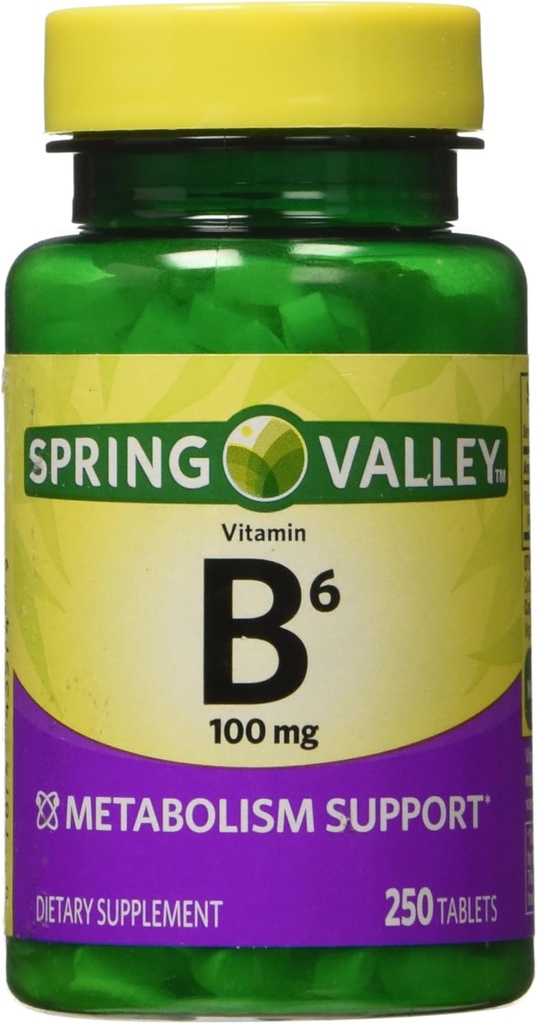 Spring Valley - Vitamin B-6 (Pyridoxine) 100 mg, 250 Tablets