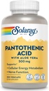 SOLARAY Pantothenic Acid 500mg - Pantothenic Acid Supplement (Vitamin B5) - Essential B Complex Vitamin - Nervous System and Cellular Energy Support - Vegan, Gluten Free, 60-Day Guaratee, 250 Servings