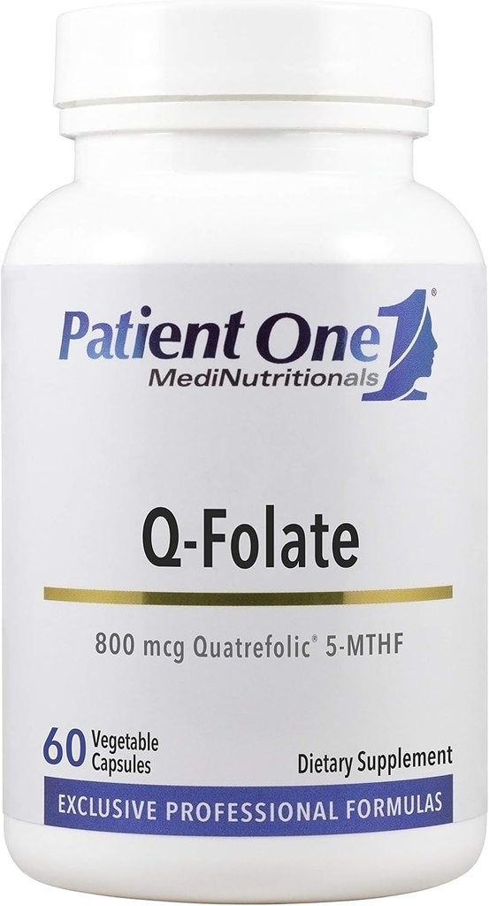 Patient One Q-Folate 800mcg | Supplement to Support Energy, and Brain and Heart Health* | with Quatrefolic 5-MTHF Folate | 60 Capsules
