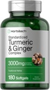 Horbäach Turmeric and Ginger Supplement | 180 Softgel Pills | with Black Pepper Extract | Non-GMO, Gluten Free Supplement