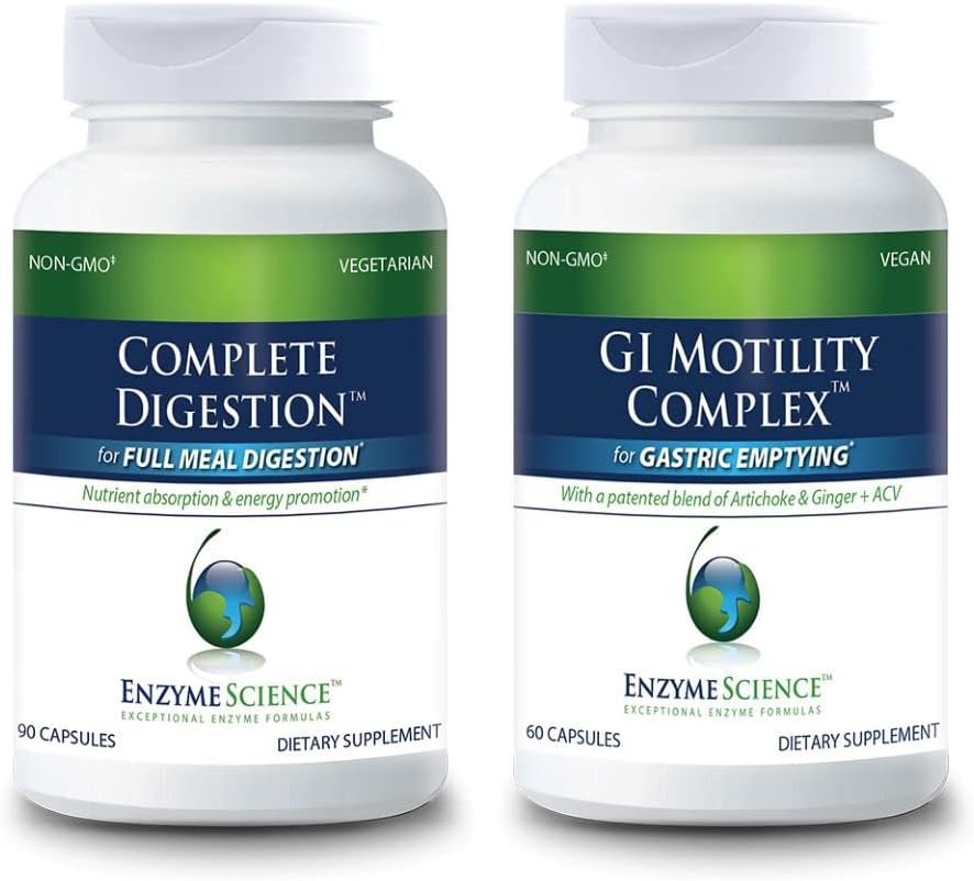 Enzyme Science Improved Digestion Complete Digestion 90 and GI Motility Complex 60